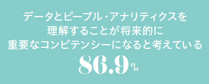 データとピープル・アナリティクスを理解することが将来的に重要なコンピテンシーになると考えている 86.9%