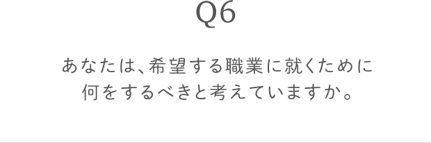 Q6 あなたは、希望する職業に就くために何をするべきと考えていますか。